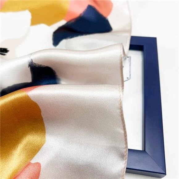 Mulberry Silk Scarf – 27" Square Head Scarf for Women, Lightweight Neck Scarf - Picture 2 of 8